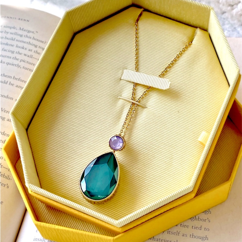 Swarovski “Orbita” Reversible Drop Cut, Multicolored Necklace